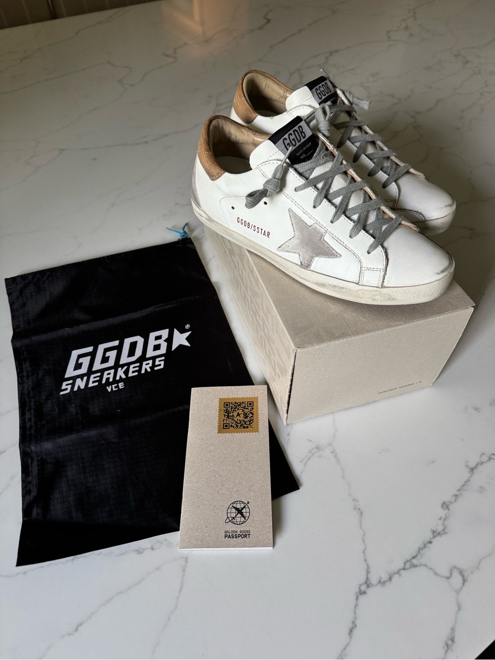 Golden Goose Women’s White Lizard Superstar Sneakers size 39